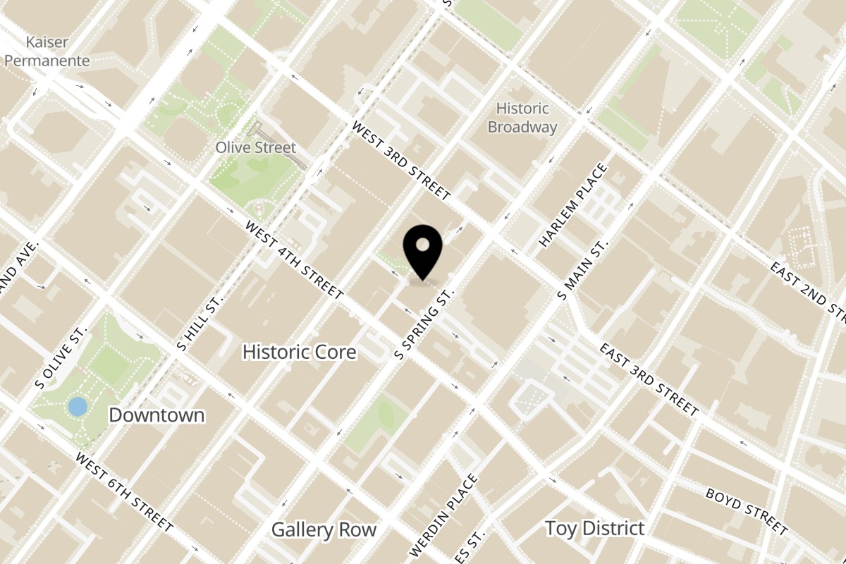 Map showing the location of Orleans & York Downtown on 333 S Spring St in Los Angeles